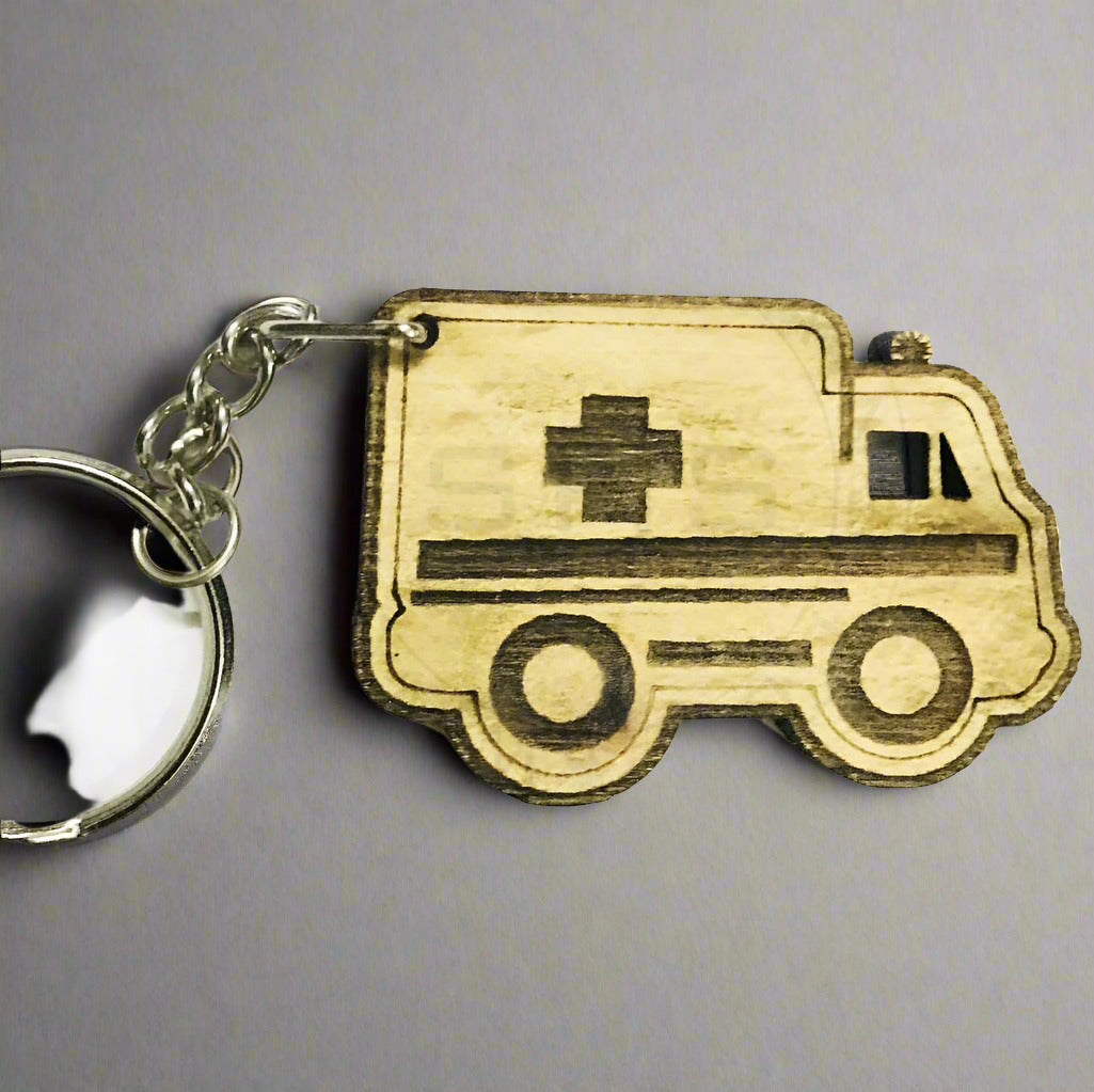 Keychain - Laser Cut Ambulance Shaped