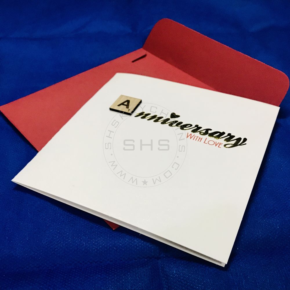 Customizable Scrabble Theme Anniversary Greeting Card