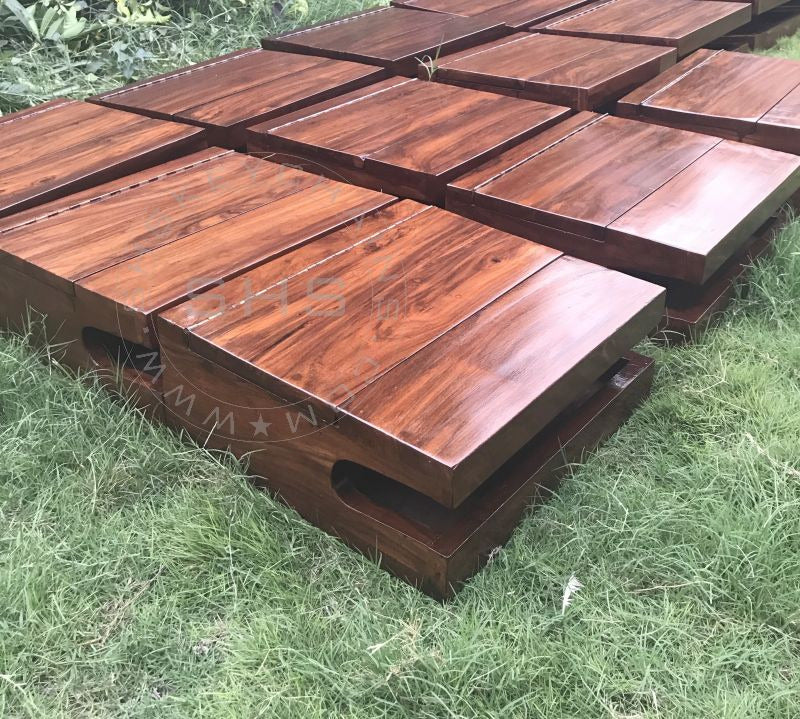 Acacia Wood Wall Mounted Bike Shelf