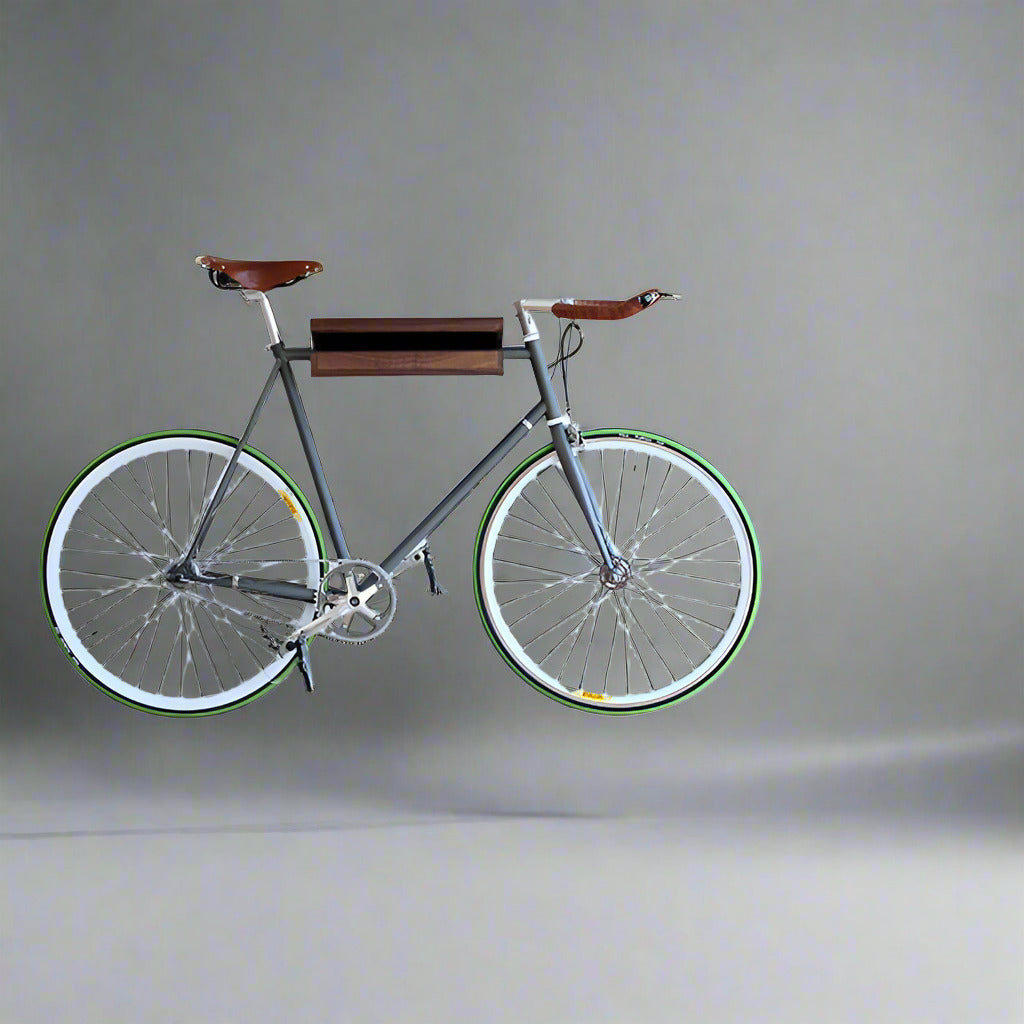 Acacia Wood Wall Mounted Bike Shelf