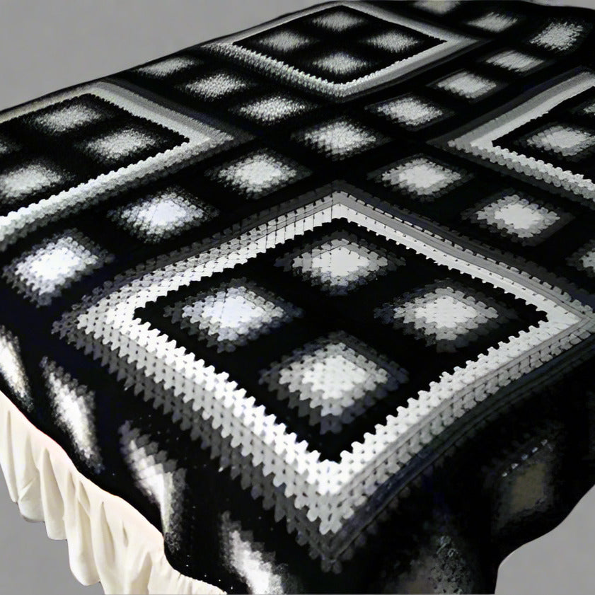 Handmade Crochet Bed sheets Black Shaded