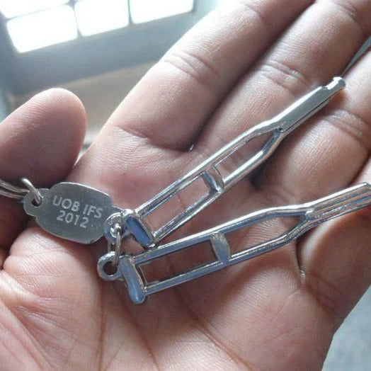 Keychain - Miniature Crutches (pair)