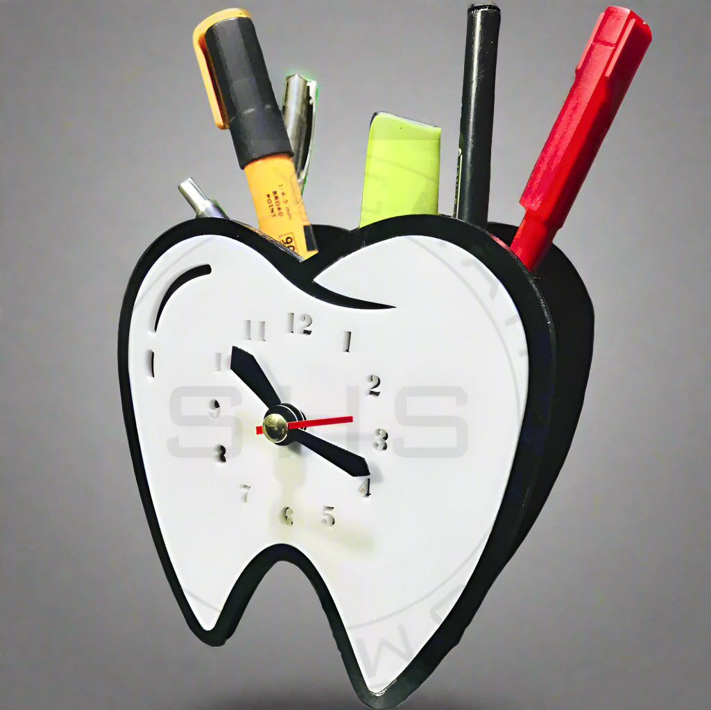 Dental Theme Desktop Clock cum Pen Holder