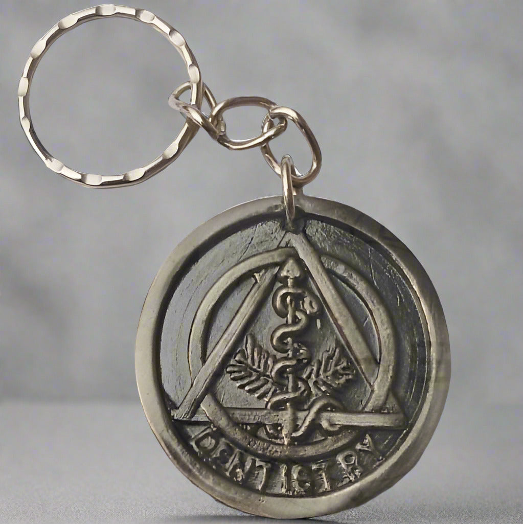 Keychain-Metal Round Tag Dentistry Symbol
