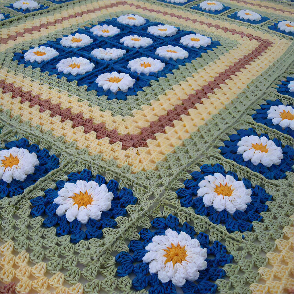 Handmade Crochet Bed sheet Multi-colored