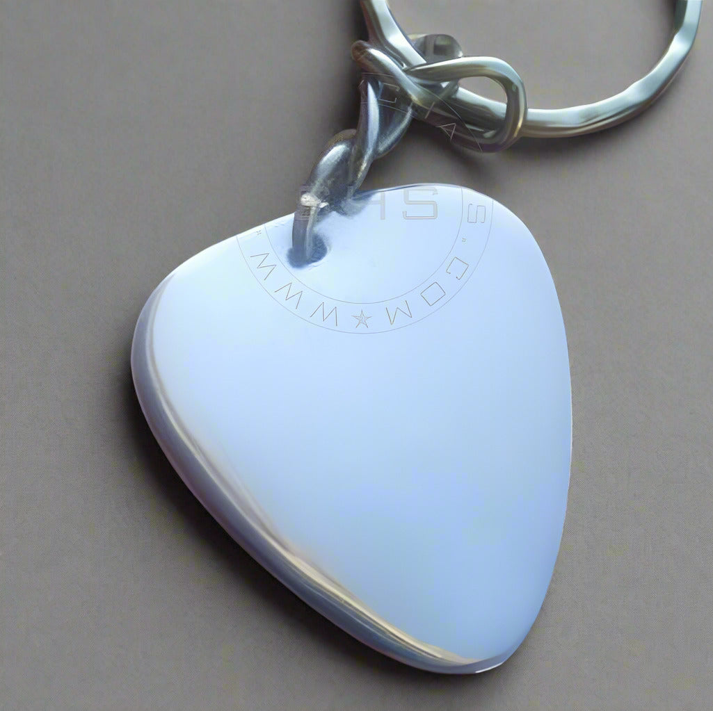 Stainless Steel Guitar Pick Keychain