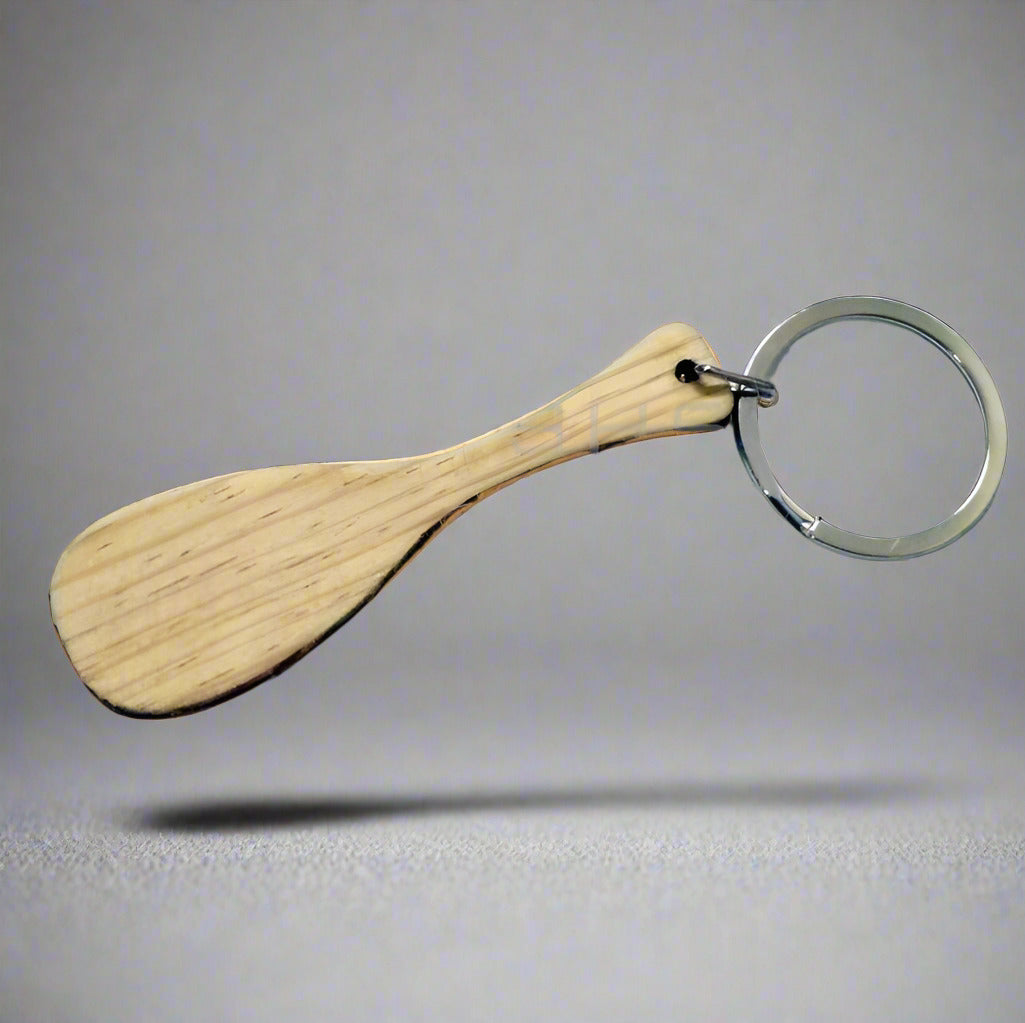 Miniature Paddle Shaped Wooden keychain