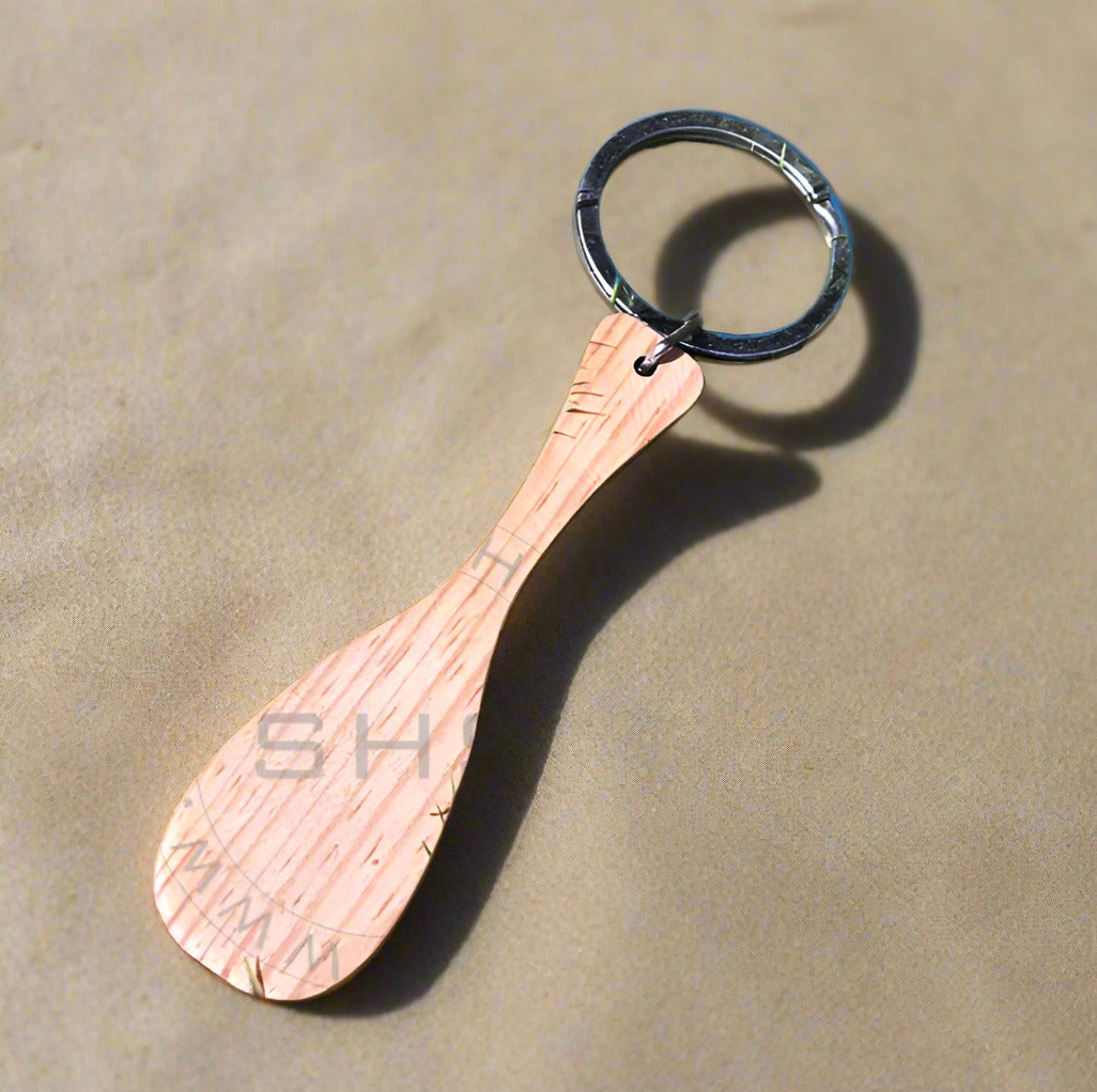 Miniature Paddle Shaped Wooden keychain