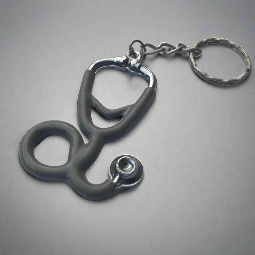 Keychain - Metal Stethoscope with Rubber Coating