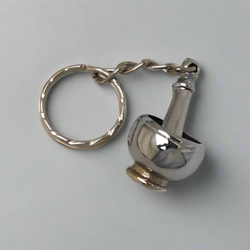Keychain - Silver Plated Mortar Pestle