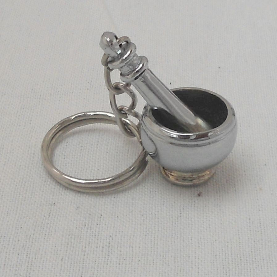 Keychain - Silver Plated Mortar Pestle