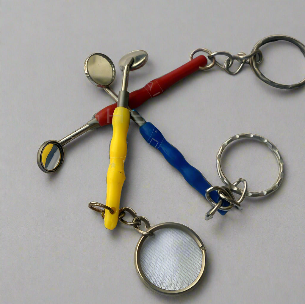 Plastic Mouth Mirror Keychain - Yellow