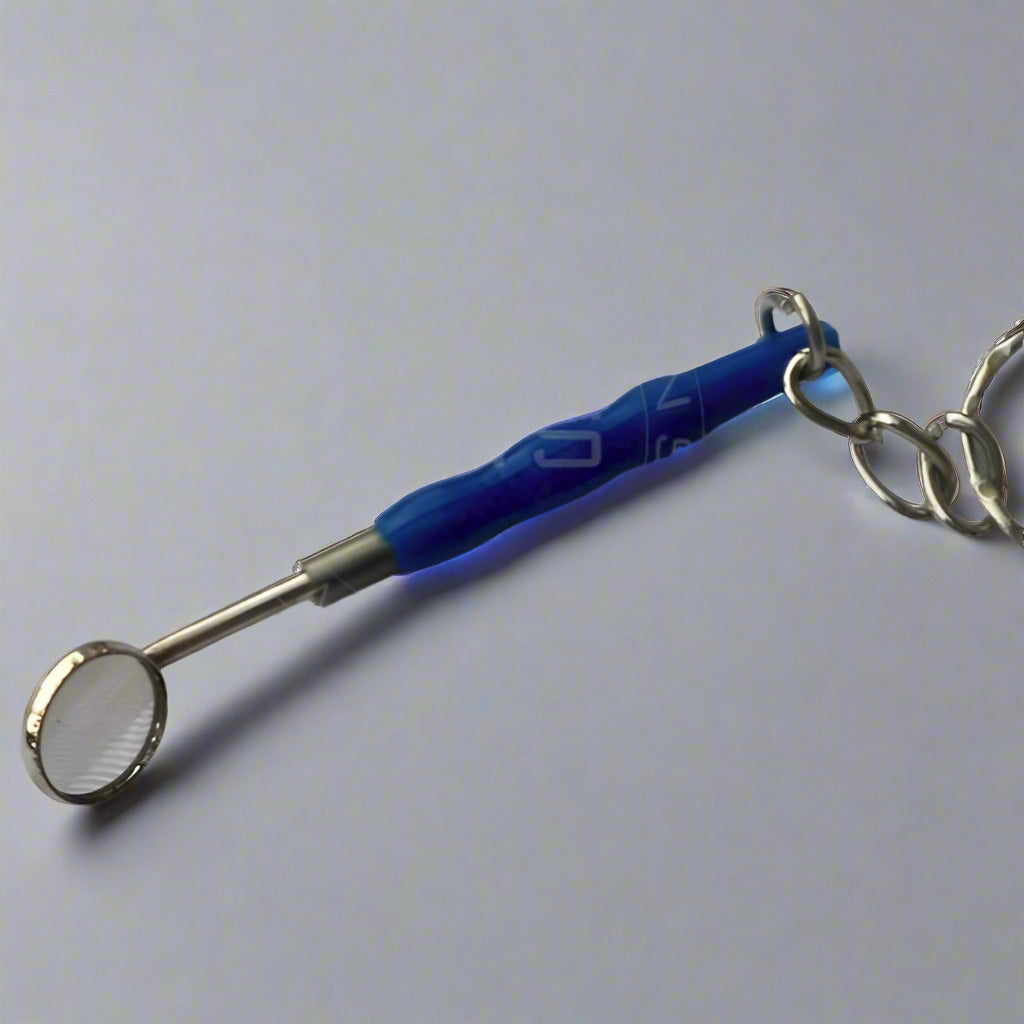 Plastic Mouth Mirror Keychain - Yellow