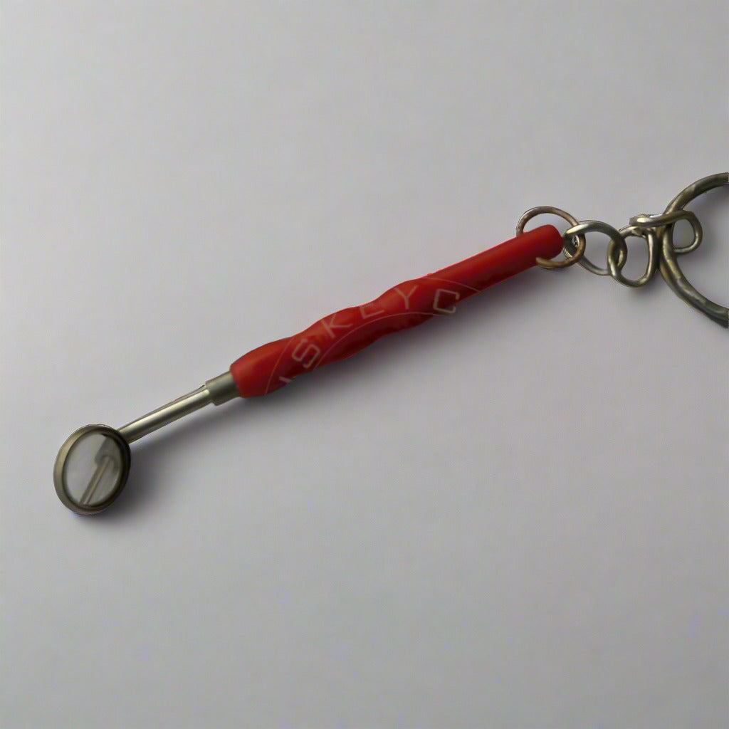 Plastic Mouth Mirror Keychain - Yellow
