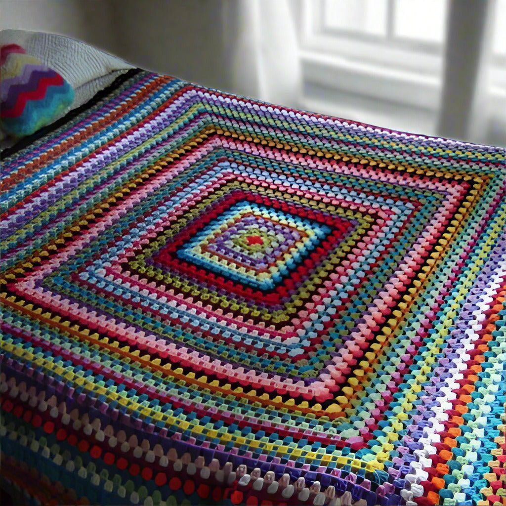 Handmade Crochet Bed sheet Multicolored