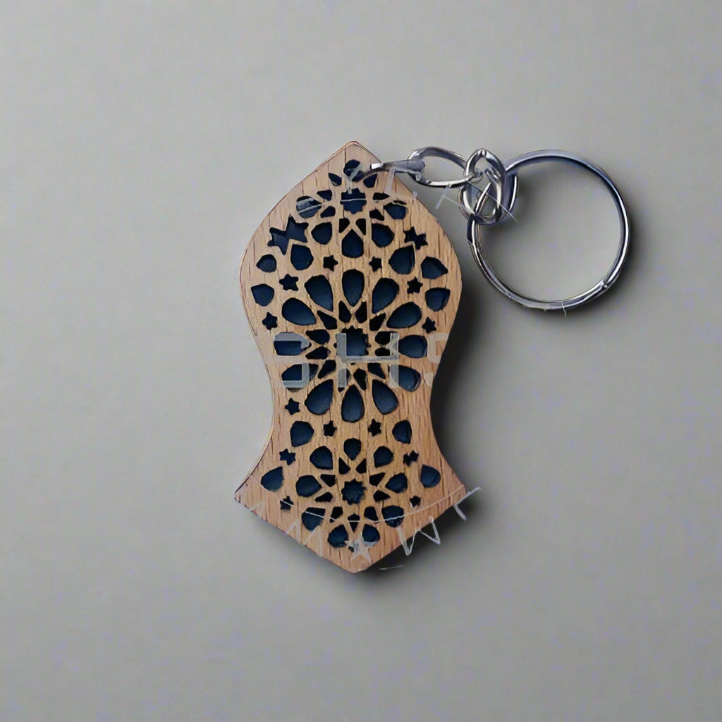 Nalain Shaped Wooden keyring for Muslims