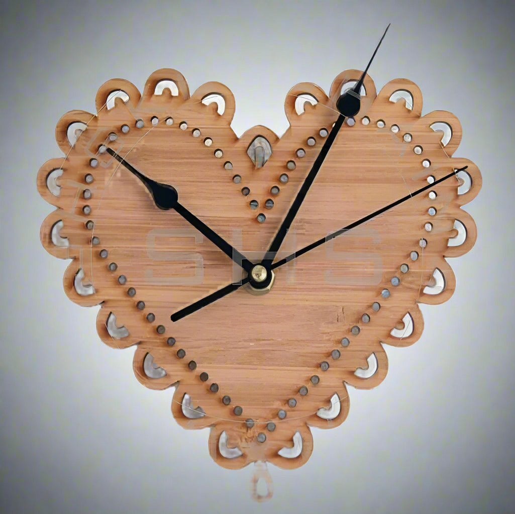 Laser Cut Cute Heart Shaped Wall Clock