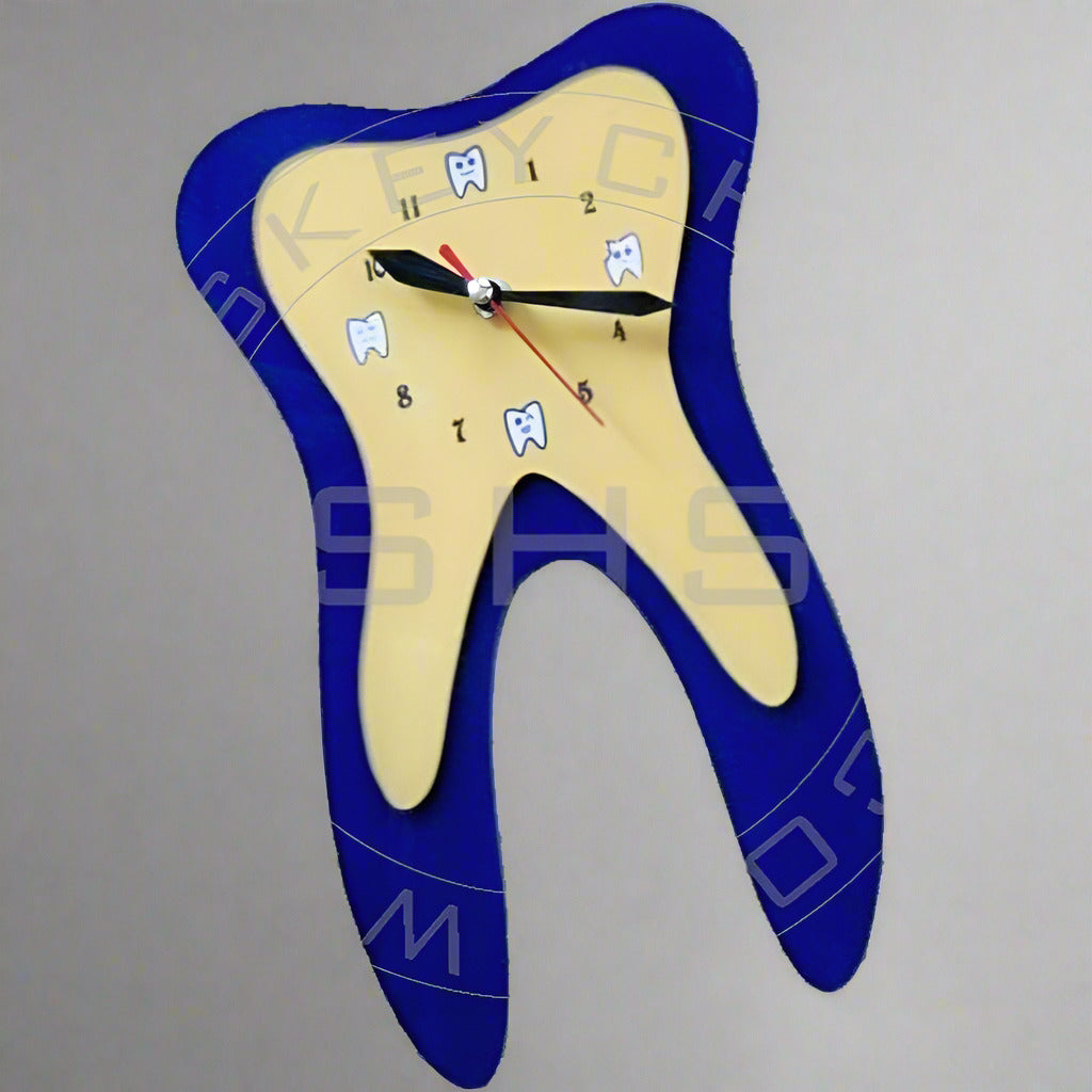 Double Layered Acrylic Tooth Shaped Clock for Dentists