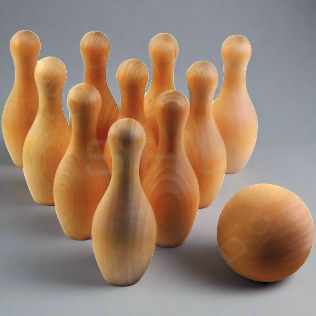 Miniature Wooden Bowling Set for kids