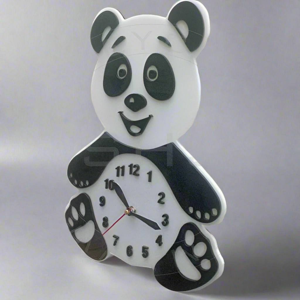 Cute Panda Shaped Wall Clock for Children Room