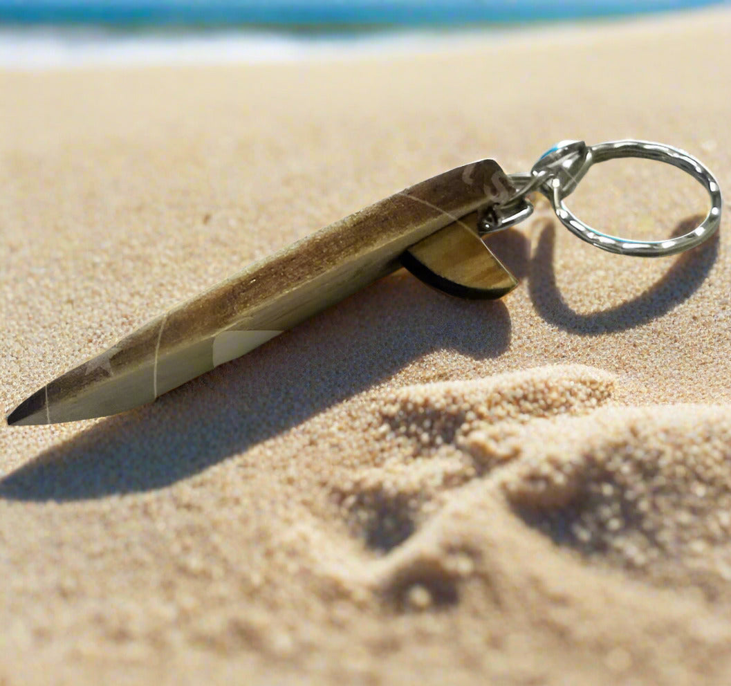 Customized Logo Miniature Surfboard Wooden Keychain