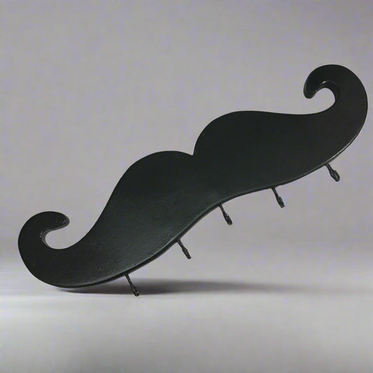 Mustache Shaped Wooden Key Holder
