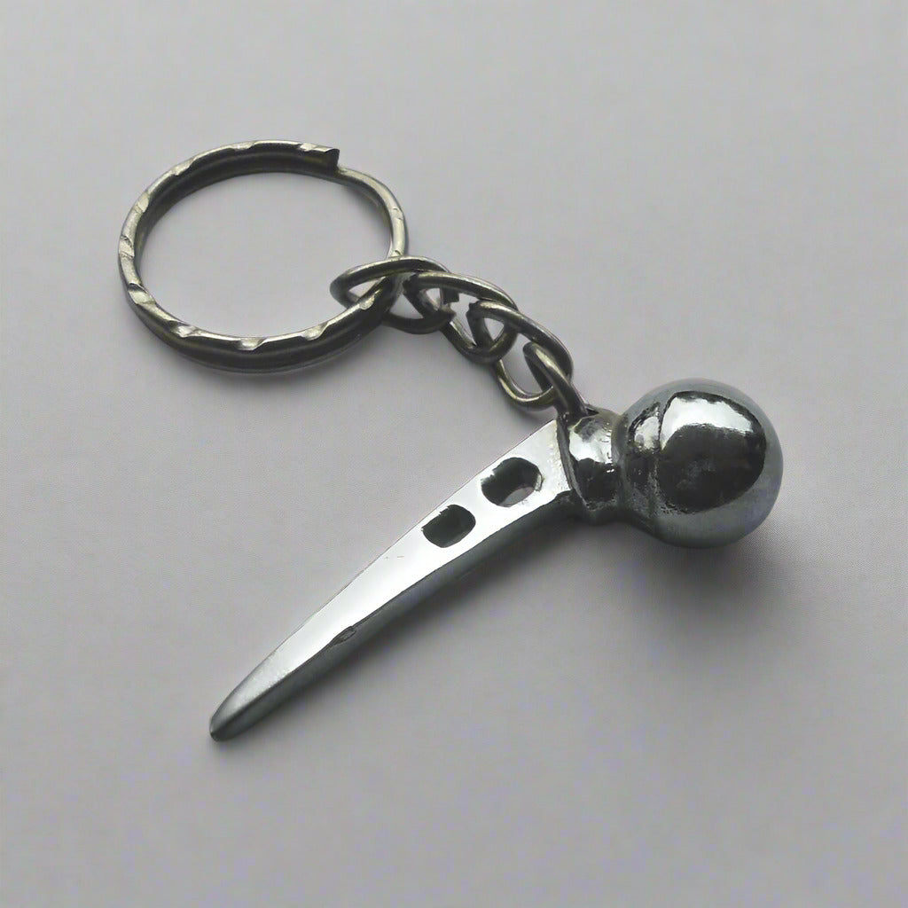 Keychain - Silver Plated Orthopedic Hip Prosthesis