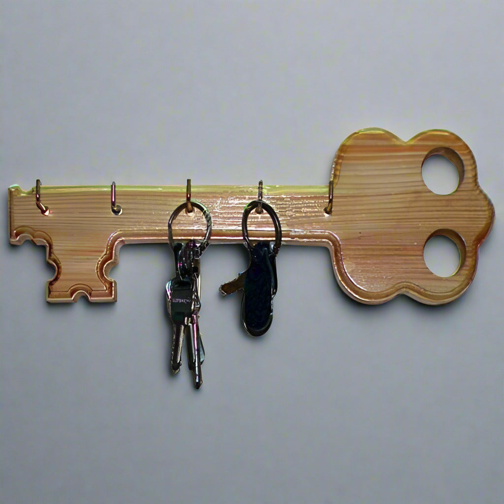 Traditional Key Shaped Wooden Key Holder