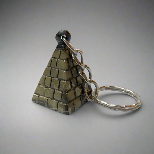 Antique Silver Pyramid keychain