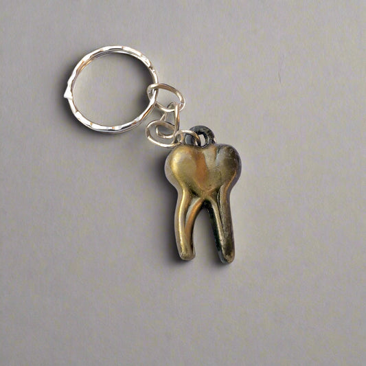 Small Molar Shaped keychain Two Roots