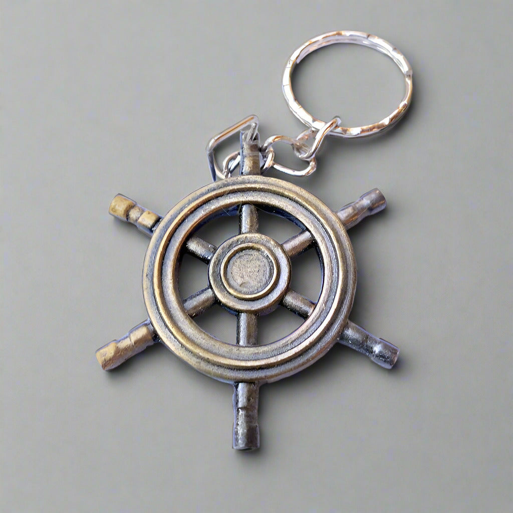 Miniature Ship Wheel keyring
