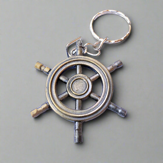 Miniature Ship Wheel keyring