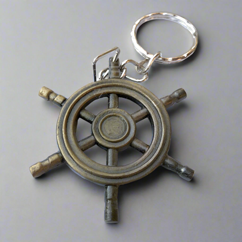 Miniature Ship Wheel keyring