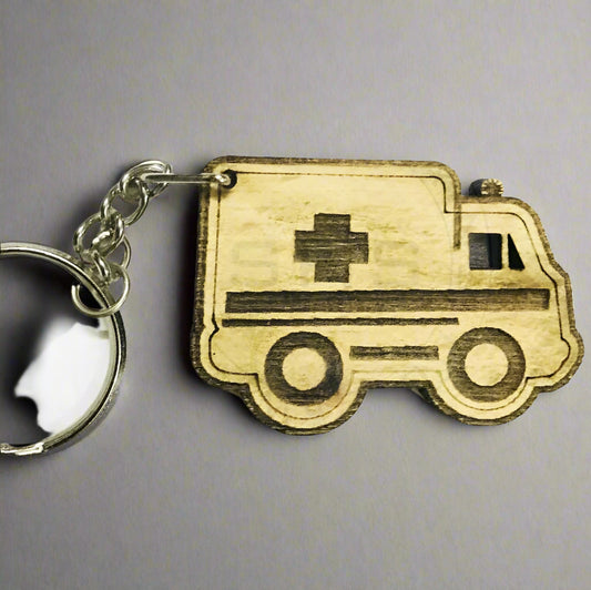 Keychain - Laser Cut Ambulance Shaped