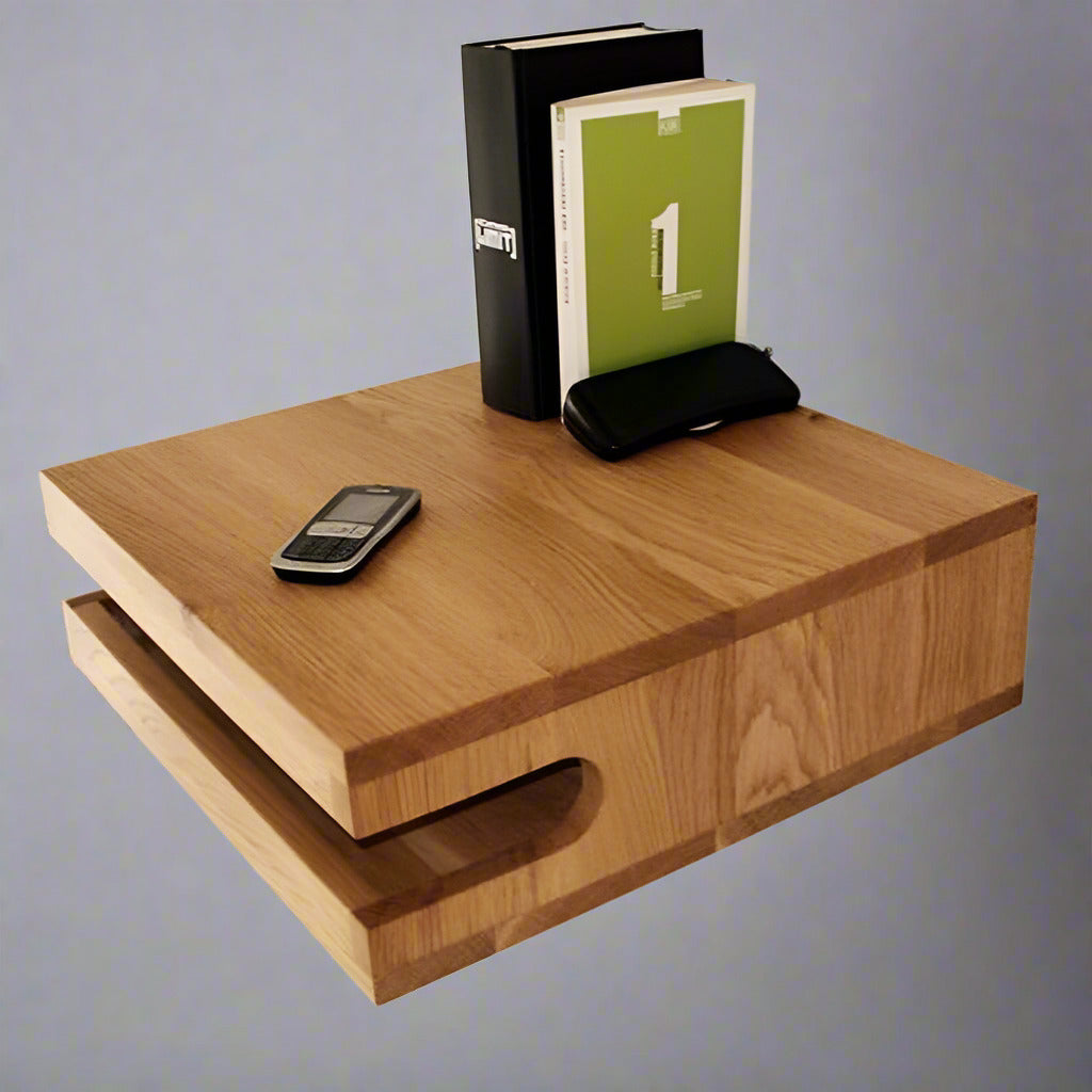 Acacia Wood Wall Mounted Bike Shelf