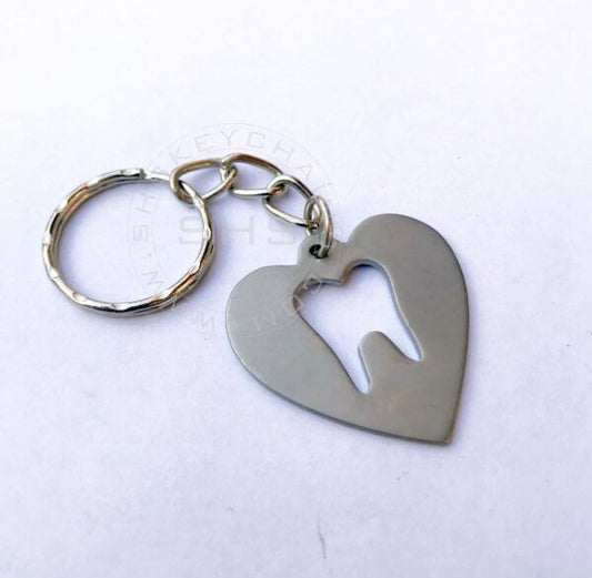 Heart Shaped Tooth Keychain for Dentists