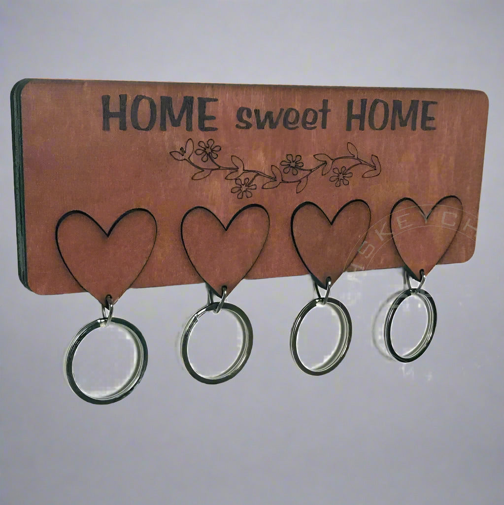 Home Sweet Home family Key Holder with Four keyrings