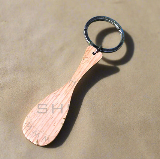 Miniature Paddle Shaped Wooden keychain