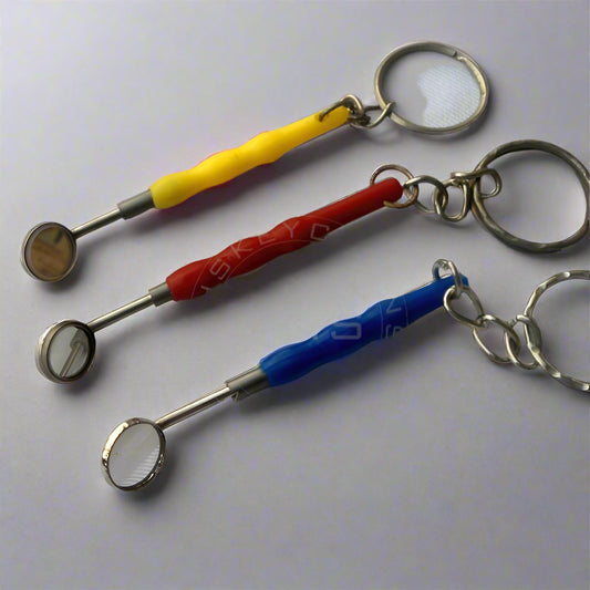 Plastic Mouth Mirror Keychain - Yellow