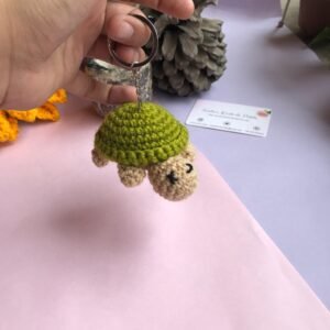 Handcrafted Crochet Turtle Keychain