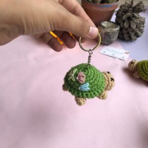 Handcrafted Crochet Turtle Keychain