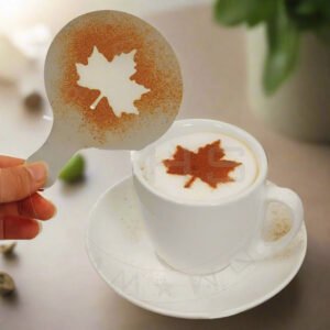 Premium Cappuccino & Coffee Art Stencil Set – 6 Acrylic Designs