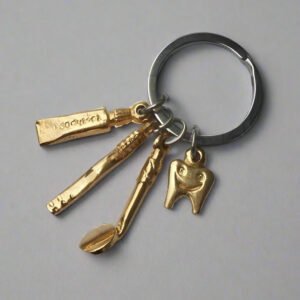 Dental-Charms-Keyring-Gold-Plated - SHS Gifts | Crafted to Be Given