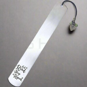 “Eat • Read • Sleep • Repeat” Stainless Steel Bookmark – Laser Engraved Reading Companion