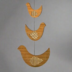Laser Cut Wooden Doves Hanging Chimes – Kids Room Décor