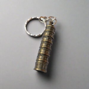 Leaning Tower of Pisa Antique Brass Keychain – Italian Landmark Souvenir