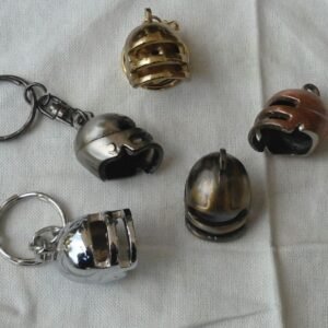 Miniature Sports Helmet Keychain – Vintage & Chrome Finish Zinc Alloy Edition