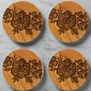 Roseood-Flowes-Coaster-set - SHS Gifts | Crafted to Be Given