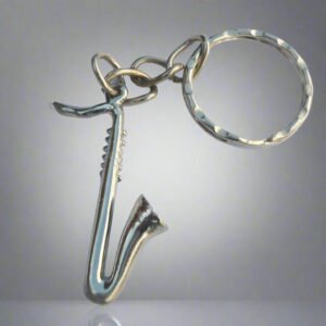 Miniature Saxophone Keychain – Silver Finish Music Lover Charm