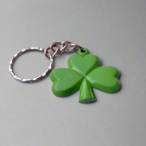 Shamrock Ireland Symbol Keychain – Light Green Zinc Alloy Pendant
